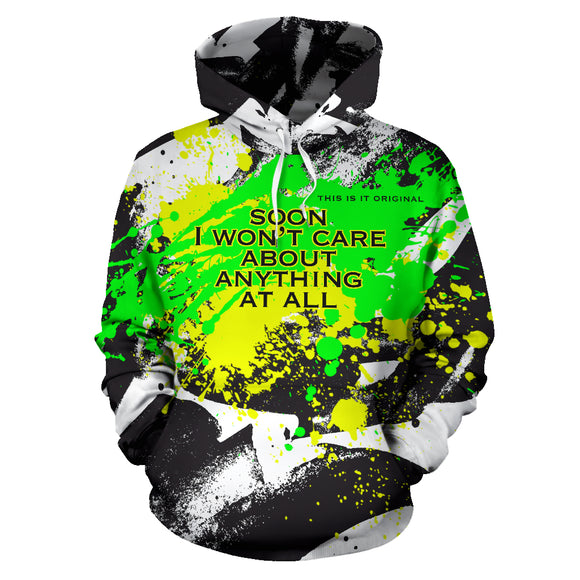 Soon I won't care. Luxury Abstract Camouflage Art All Over Hoodie