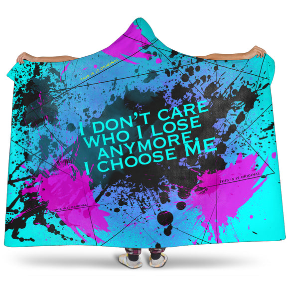 I don't care who lose anymore. Street Wear Art Design Hooded Blanket