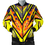 Racing Style Yellow & Colorful Orange Vibes Men's Bomber Jacket