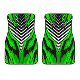 Racing Style Green & White Stripes Vibes Front Car Mats