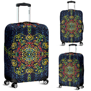 Glowing Rasta Mandala Luggage Cover