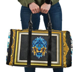 Luxury Japan Wave X Blue Lion in Gold Frame Design Travel Bag