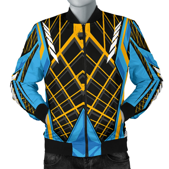 Racing Cosmic Style Blue & Orange Vibes Men's Bomber Jacket
