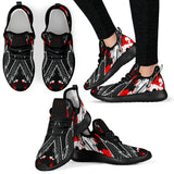Racing Style Black & Bloody Red Splash Vibes Mesh Knit Sneakers