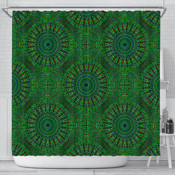 Oriental Green Love Shower Curtain