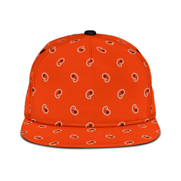 Luxury Royal Wild Orange Bandana Style Paisley Design Snapback Hat