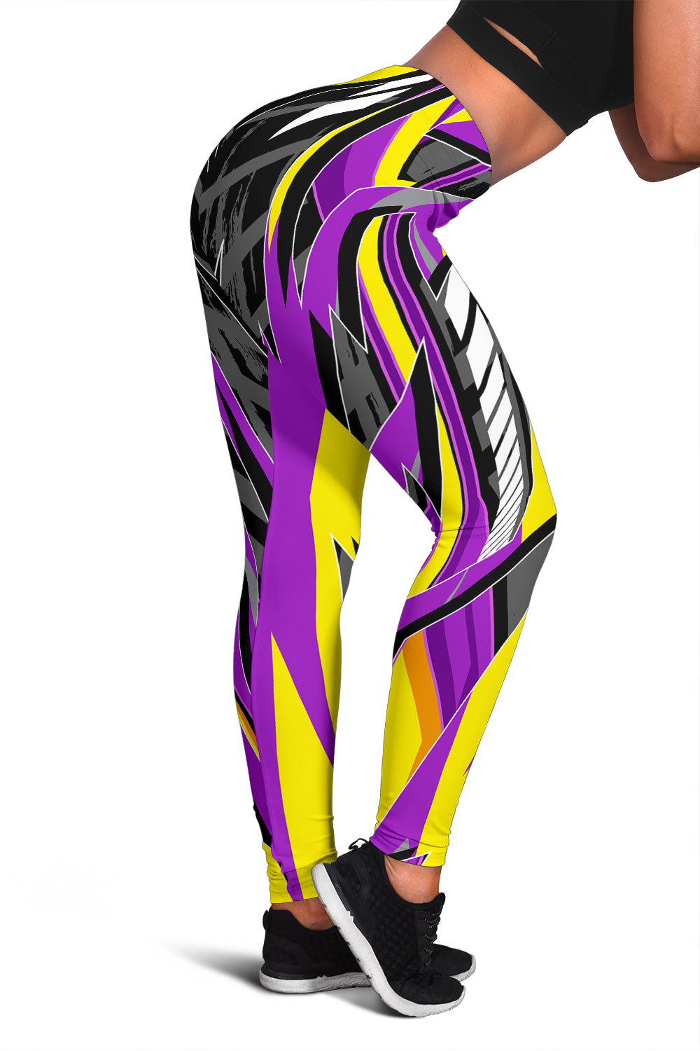 Racing Style Colorful Violet & Yellow Vibe Women's Leggings – This is ...