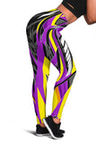 Racing Style Colorful Violet & Yellow Vibe Women's Leggings