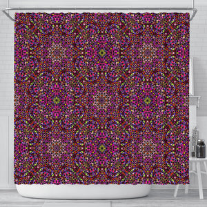 Flowery Mandala Mosaic Shower Curtain