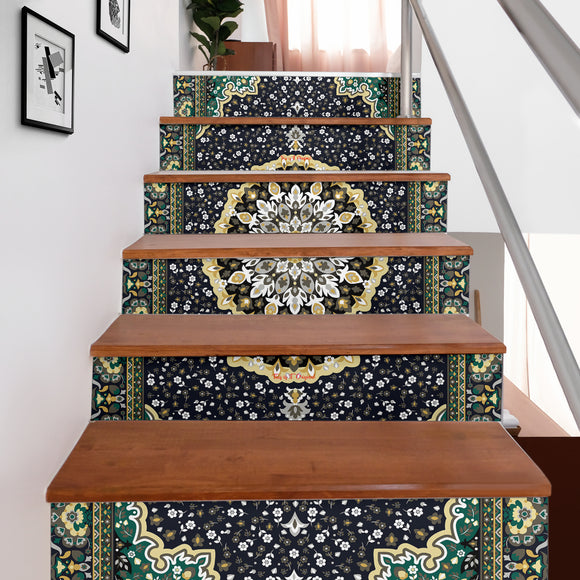 Luxury Persian Ornamental Design Three Stair Stickers (Set of 6)