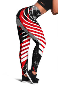 Racing Style Wild Red & White Stripes Vibes Women's Leggings