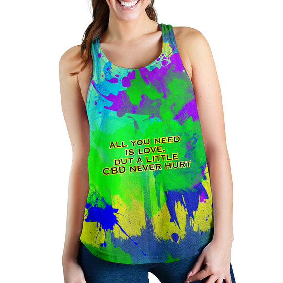 All you need is love & CBD. Great Quotes Women's Racerback Tank