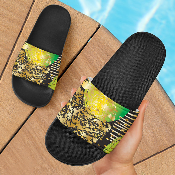 Energizing Neon Dots Slide Sandals