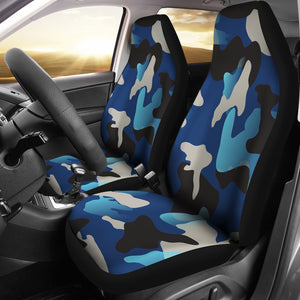 Blue Camouflage Car Seat Cover