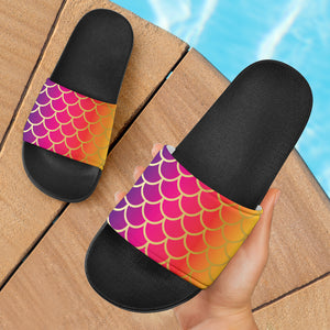 Rainbow Fish Scale Slide Sandals