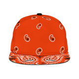 Luxury Royal Orange Bandana Style Paisley Design Snapback Hat