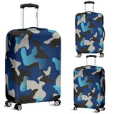 Blue Camouflage Luggage Cover