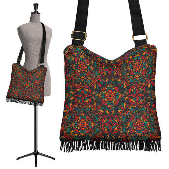 Ornamental Modern Style Crossbody Boho Handbag