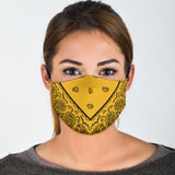 Yellow and Black Bandana Style Protection Face Mask