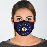 Gold Zodiac Sign Cancer Protection Face Mask