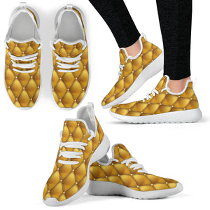 Exclusive Golden Pattern Mesh Knit Sneakers