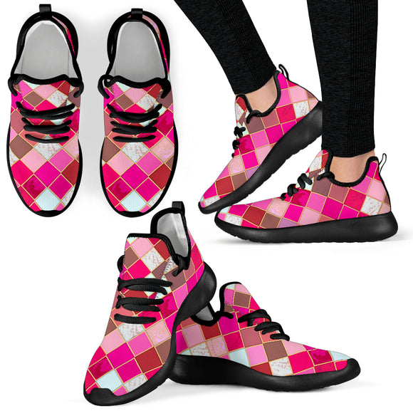Pink Tiles Magical World Mesh Knit Sneakers