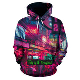 Real Neon In City With Sexy Women's Design All Over Hoodie