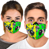 Tattoo Studio Design In Neon Green & Yellow Vibes Premium Protection Face Mask