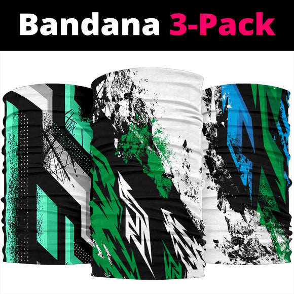 Racing Style Green Pack Bandana 3-Pack