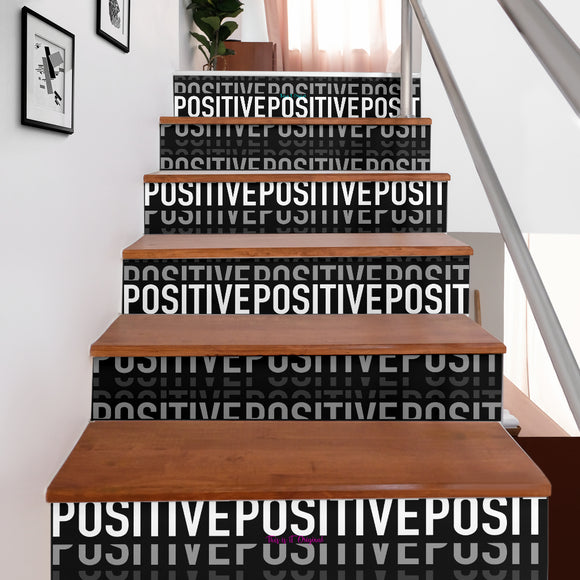 Hypnotic Positive Mind Positive Affirmation on Stair Stickers (Set of 6)