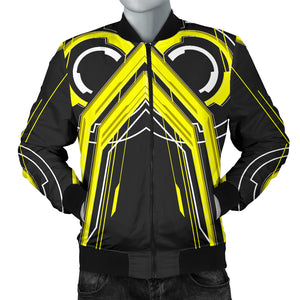 Racing Abstract Style Black & Yellow Vibes Men's Bomber Jacket