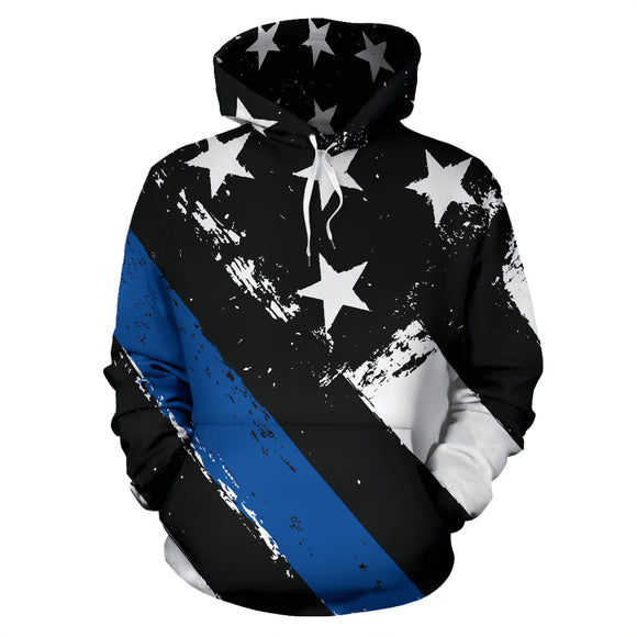 Blue American Flag Lovers All Over Hoodie
