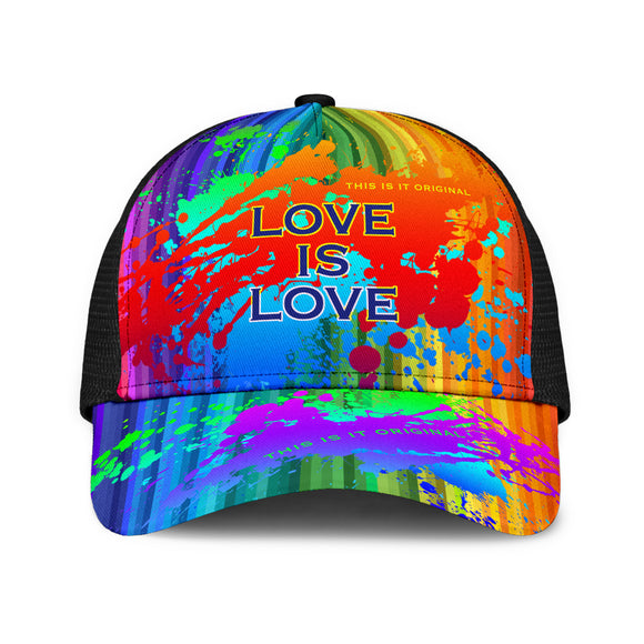 Love is Love. Exclusive Rainbow Color Mesh Back Cap