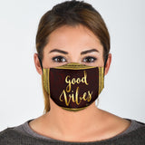 Magical Good Vibes In Luxury Gold Frame Protection Face Mask
