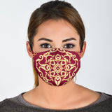 Luxury Golden Design Bordeaux Protection Face Mask