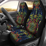 Glowing Rasta Mandala Car Seat Cover