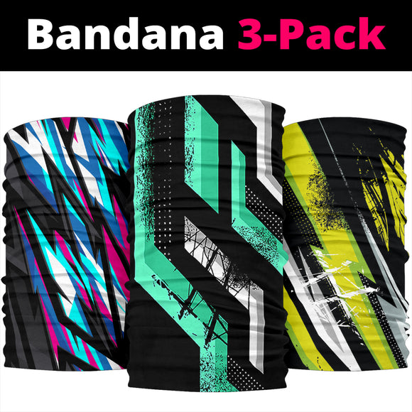 Racing Style Colorful Bandana 3-Pack