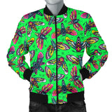 Neon Green With HawkMoth Style Men's Bomber Jacket