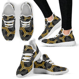 Golden & Grey Hexagon Geometric 2 Mesh Knit Sneakers