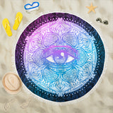 Lotus Purple Eye Beach Blankets