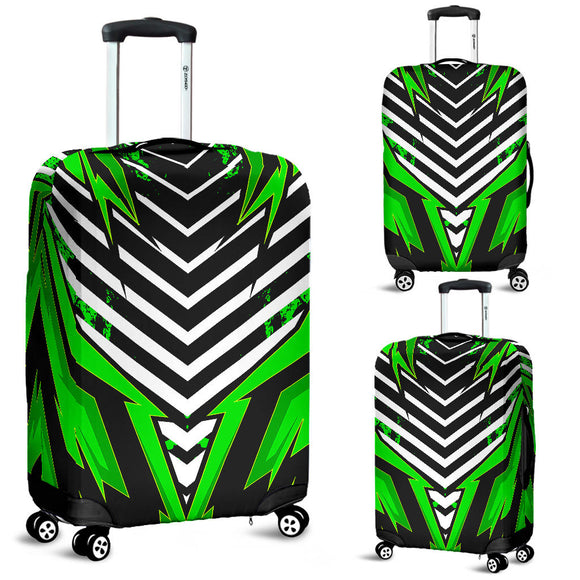 Racing Style Black & Neon Green Vibes Luggage Cover