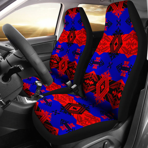 Blue Fire Car Seat Cover