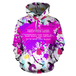 Colorful Abstract Art Hoodie - Boss Girl Sweatshirt - Heart, Weight, Sex