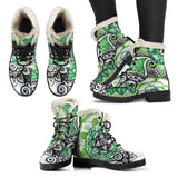 Green Spirit Faux Fur Leather Boots