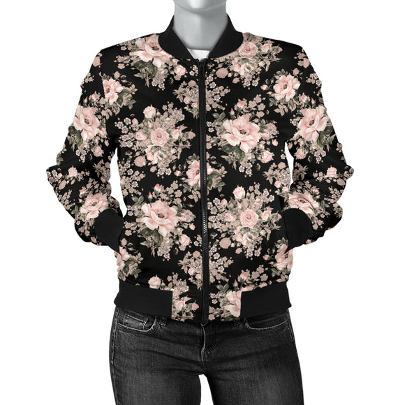 Luxury Peach Flower Women's Bomber Jacket