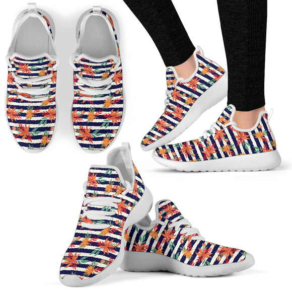 Summer Blue Strips Mesh Knit Sneakers