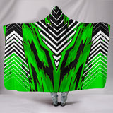 Racing Style Green & White Stripes Vibes Hooded Blanket