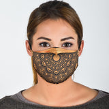 Golden Luxurious Mandala Design Three Protection Face Mask