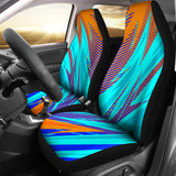 Racing Style Light Blue & Orange Vibes Car Seat Covers
