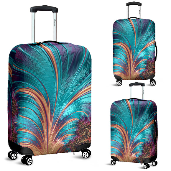 Turquoise Firework Luggage Cover